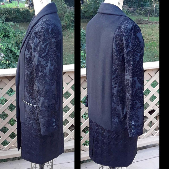 NWT Walter Marilyn Coat sz M 6-8 Wool Blend Black - Picture 4 of 7